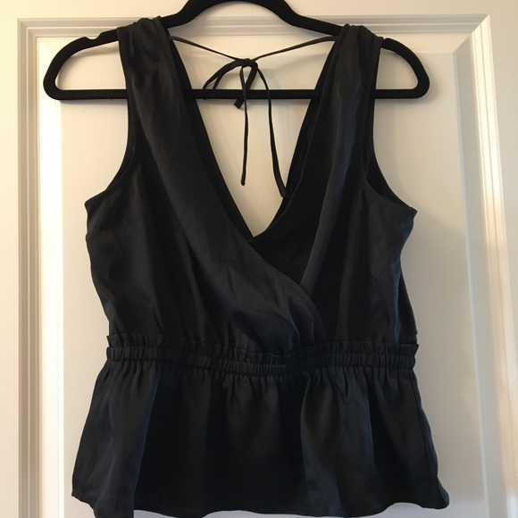 Express Silk Deep V Surplice Top - Picture 4 of 5